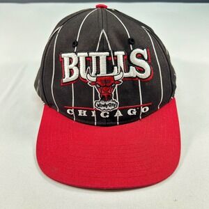 47 Brand Chicago Bulls Snapback Hat Black Pinstripe NBA Hardwood Classics Cap